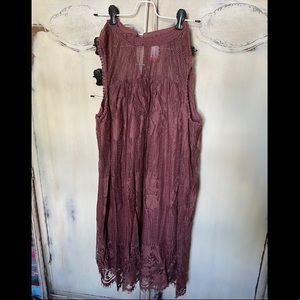 Mauve lace shift dress